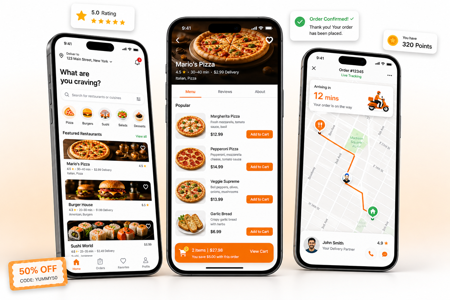 food delivery Customer App Features